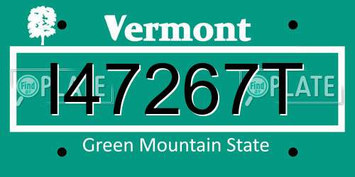I47267T Vermont License Plate