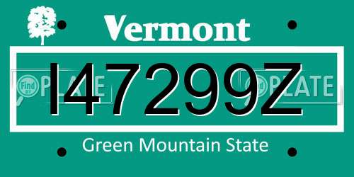 I47299Z Vermont License Plate