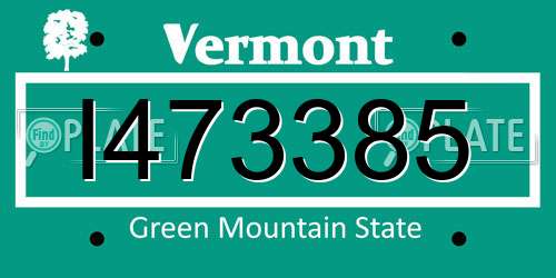 I473385 Vermont License Plate
