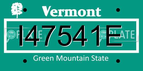 I47541E Vermont License Plate
