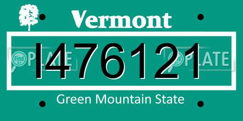 I476121 Vermont License Plate