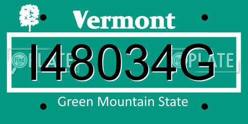 I48034G Vermont License Plate
