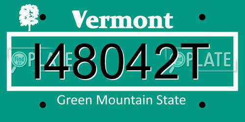 I48042T Vermont License Plate