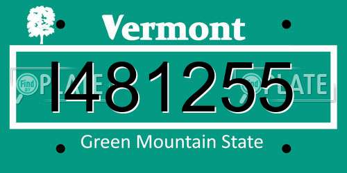 I481255 Vermont License Plate