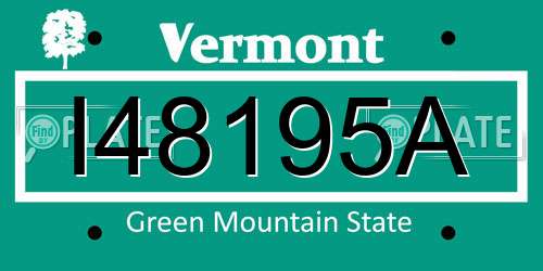 I48195A Vermont License Plate