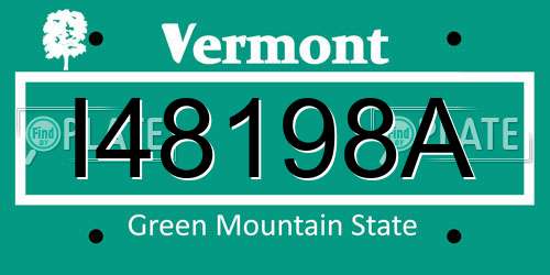 I48198A Vermont License Plate