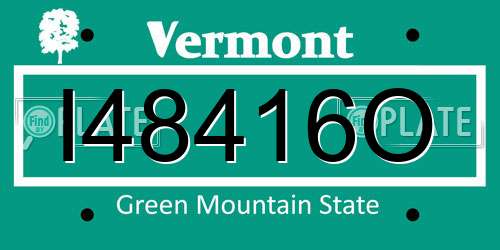 I48416O Vermont License Plate