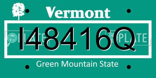 I48416Q Vermont License Plate