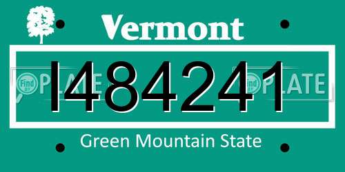 I484241 Vermont License Plate