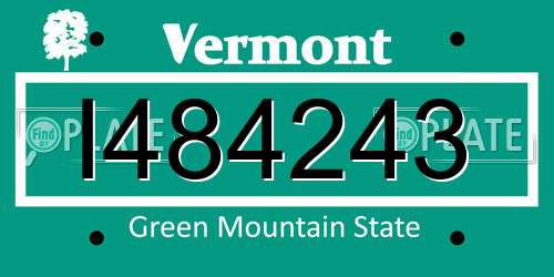 I484243 Vermont License Plate