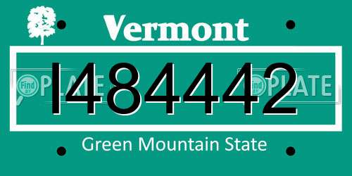 I484442 Vermont License Plate