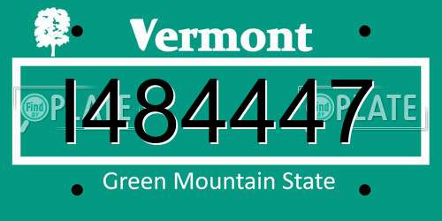 I484447 Vermont License Plate