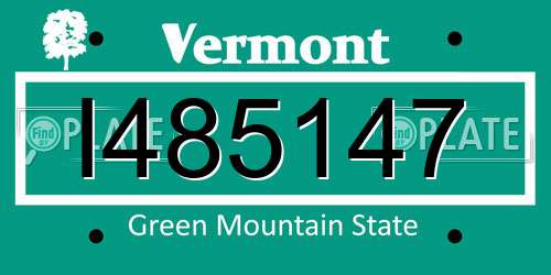 I485147 Vermont License Plate