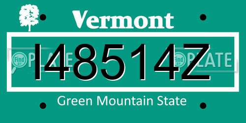 I48514Z Vermont License Plate
