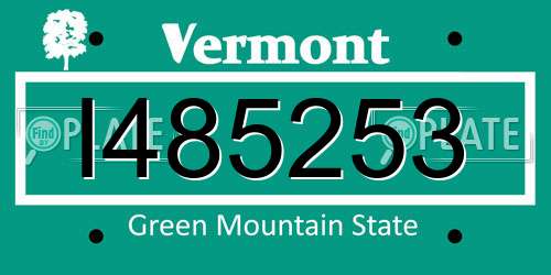 I485253 Vermont License Plate