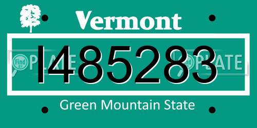 I485283 Vermont License Plate