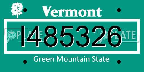 I485326 Vermont License Plate