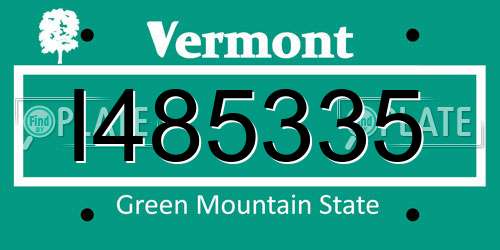I485335 Vermont License Plate