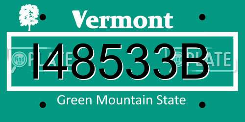 I48533B Vermont License Plate