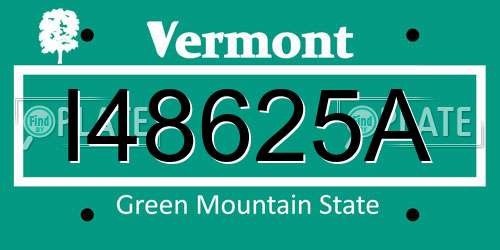 I48625A Vermont License Plate
