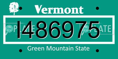 I486975 Vermont License Plate