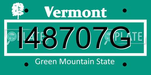 I48707G Vermont License Plate