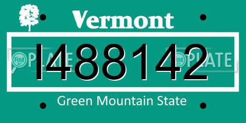 I488142 Vermont License Plate