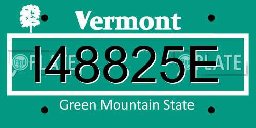 I48825E Vermont License Plate