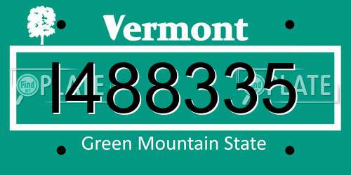 I488335 Vermont License Plate