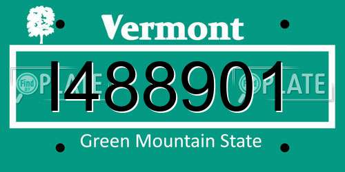 I488901 Vermont License Plate