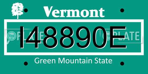 I48890E Vermont License Plate