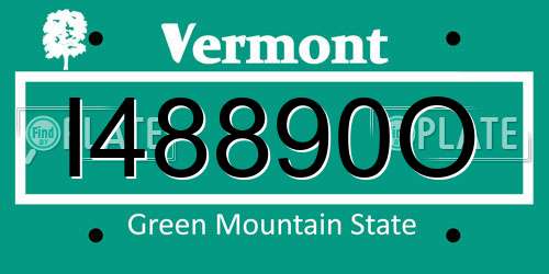 I48890O Vermont License Plate