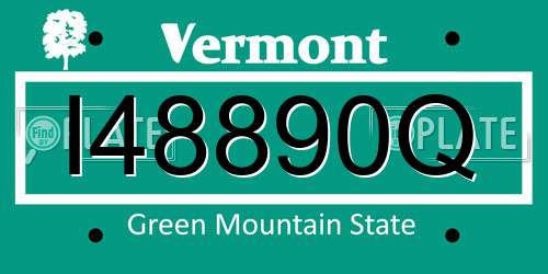 I48890Q Vermont License Plate