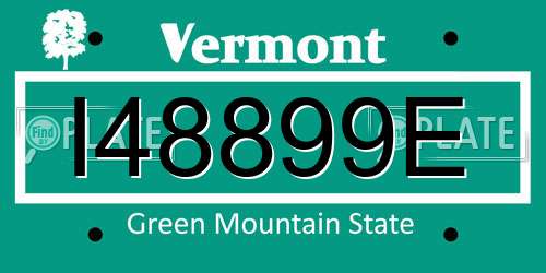 I48899E Vermont License Plate