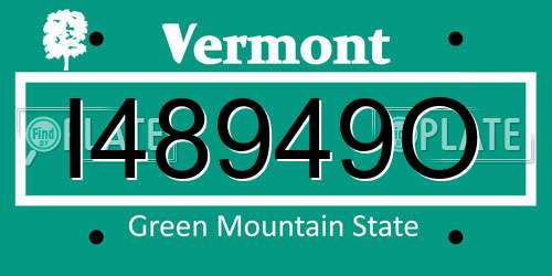 I48949O Vermont License Plate