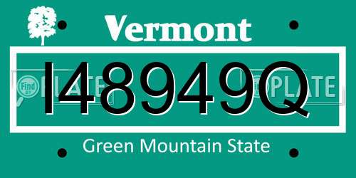 I48949Q Vermont License Plate