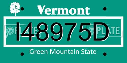 I48975D Vermont License Plate