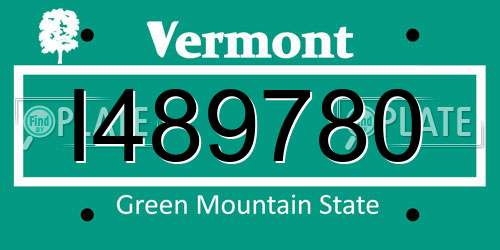 I489780 Vermont License Plate