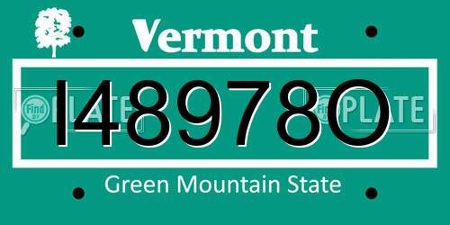 I48978O Vermont License Plate