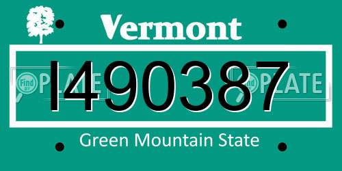 I490387 Vermont License Plate