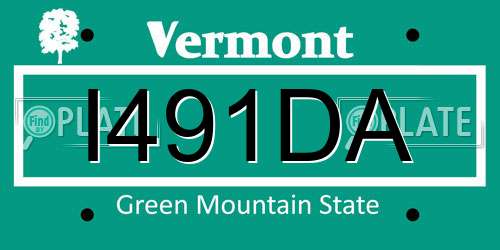 I491DA Vermont License Plate