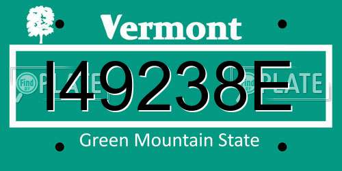 I49238E Vermont License Plate