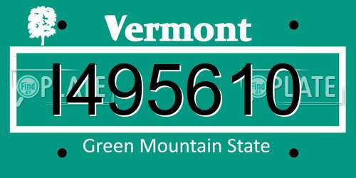 I495610 Vermont License Plate