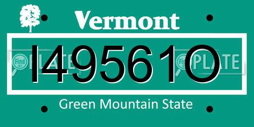 I49561O Vermont License Plate