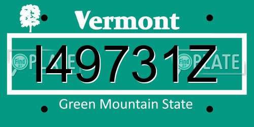I49731Z Vermont License Plate