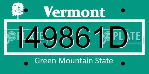 I49861D Vermont License Plate