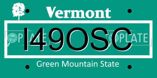 I49OSC Vermont License Plate