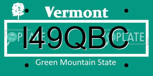 I49QBC Vermont License Plate