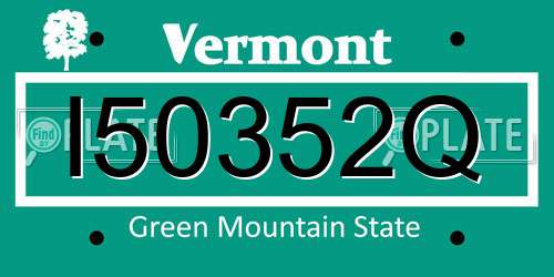 I50352Q Vermont License Plate