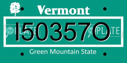 I50357O Vermont License Plate